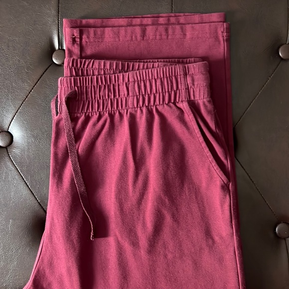 Willit, women’s XL, Maroon/burgundy color, elastic waist, drawstring, knit pants - Picture 4 of 10